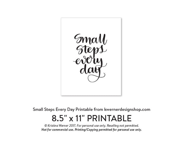 DIY Foil - Small Steps Every Day Printable PDF (8.5x11, 5x7, 4x6, and A2 cards)