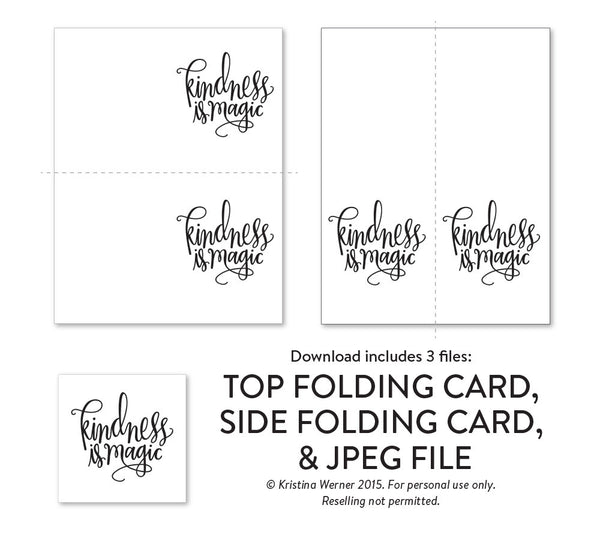 FREE! DIY Foil - Kindness is Magic A2 cards