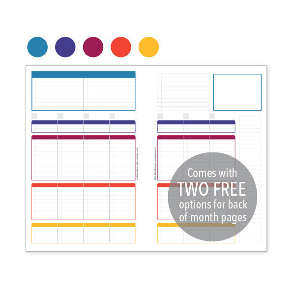 PlanThis Week-on-2-Pages Planner Pages - Jewels Uneven Daily Sections (Half-Letter)